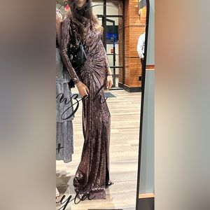 Sequenced high neck jovani gown